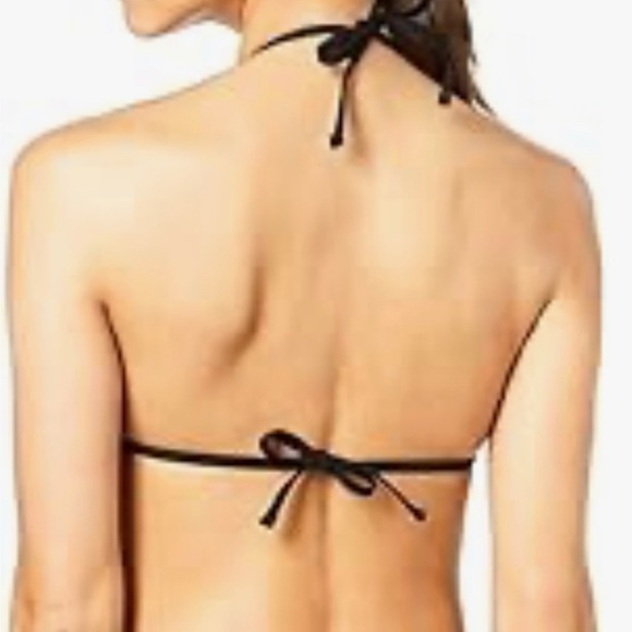 NWT Hula Honey Halter Pom Pom Bikini Swim Top Black Size Small - Picture 2 of 13